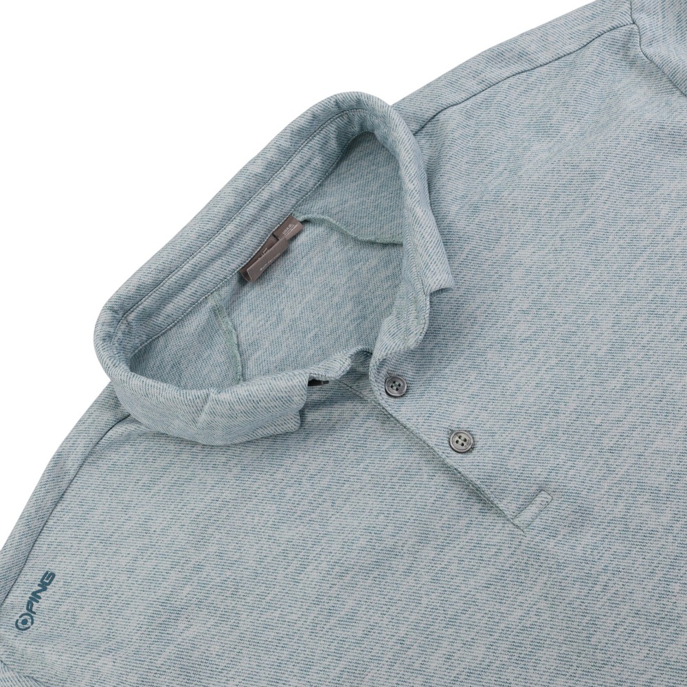 PING Mens Long Sleeve Polo Shirt Blue Grey Marl Golf Performance Large